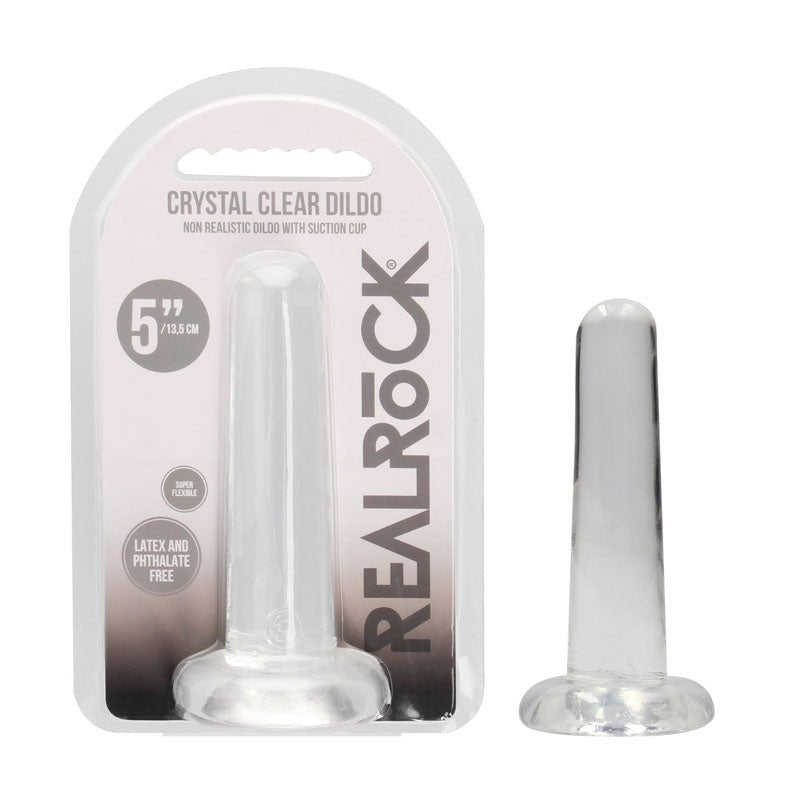 REALROCK Non Realistic Dildo With Suction Cup - 13.5 cm - Clear 13.5 cm Dong - silkandsin
