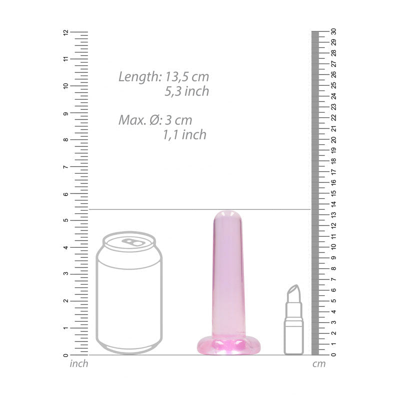 REALROCK Non Realistic Dildo With Suction Cup - 13.5 cm - Pink 13.5 cm Dong - silkandsin