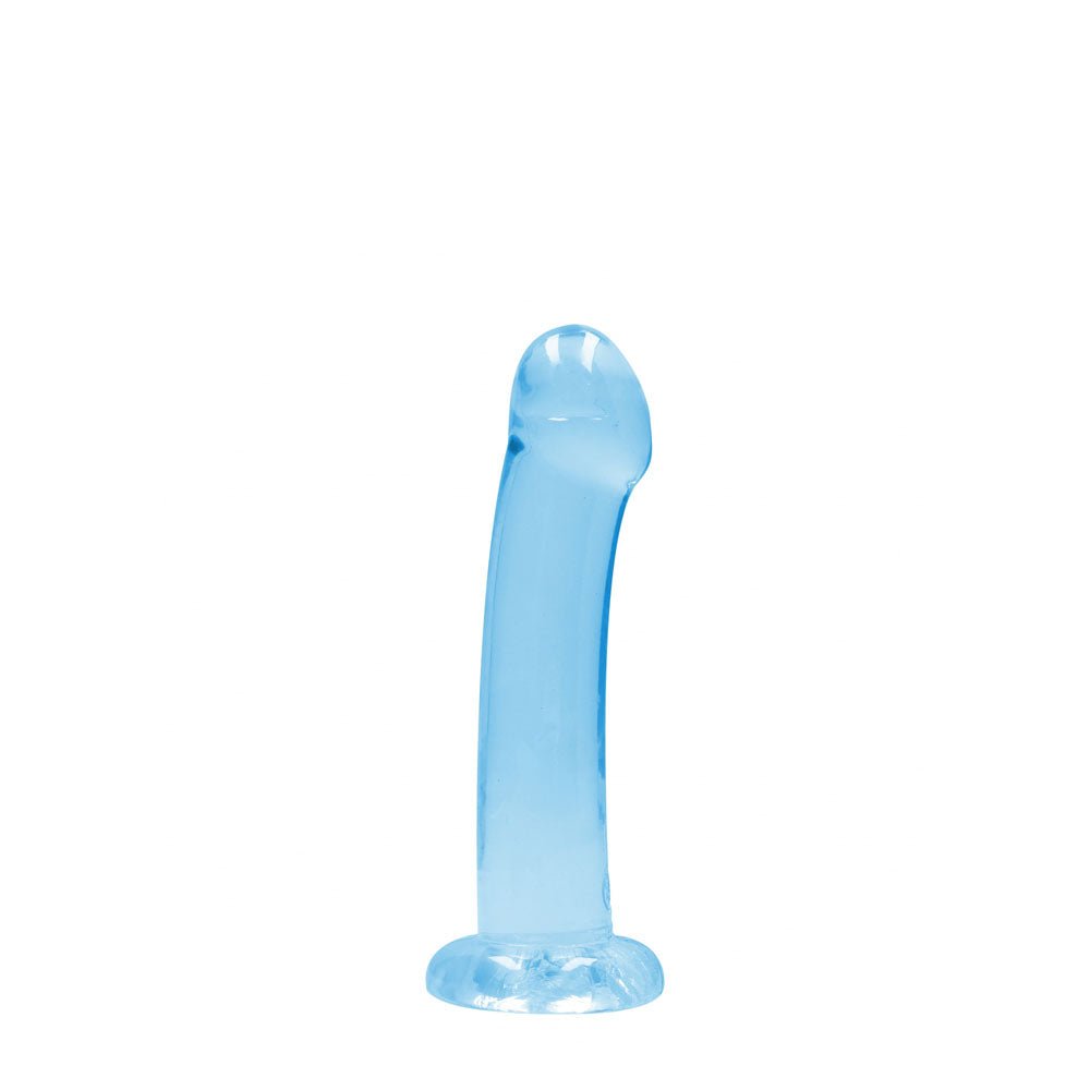 REALROCK Non Realistic Dildo With Suction Cup - 17 cm - Blue - Blue 17 cm Dong - silkandsin
