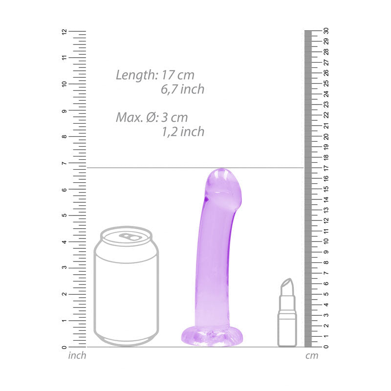 REALROCK Non Realistic Dildo With Suction Cup - 17 cm - Purple 17 cm Dong - silkandsin