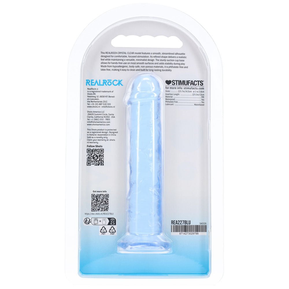 REALROCK Realistic 5'' Dildo - Blue - Blue 12.7 cm Dildo - Silk and Sin