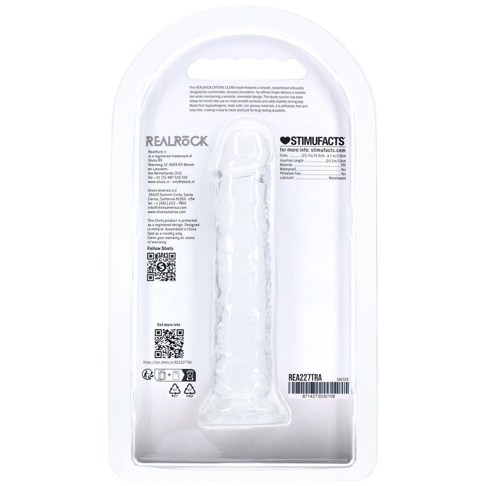 REALROCK Realistic 5'' Dildo - Clear - Clear 12.7 cm Dildo - Silk and Sin