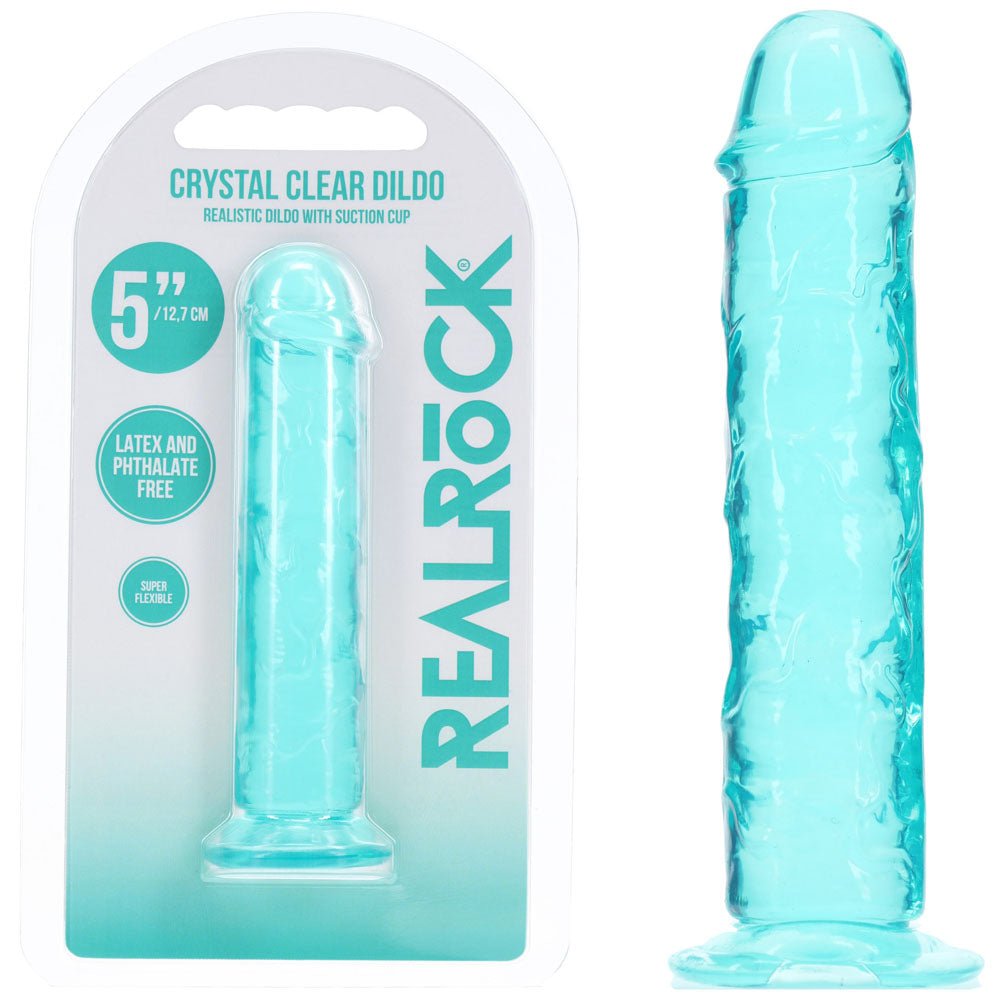 REALROCK Realistic 5'' Dildo - Turquoise - Turquoise 12.7 cm Dildo - Silk and Sin