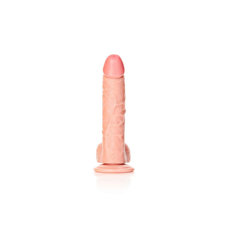 REALROCK Realistic Regular Curved Dong with Balls - 20.5 cm - Flesh 20.5 cm (8'') Dong - silkandsin