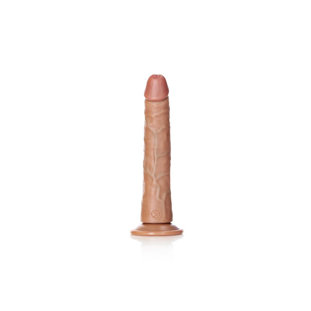 REALROCK Realistic Slim Dildo with Suction Cup - 20.5cm - Tan 20.5 cm (8'') Dong - silkandsin