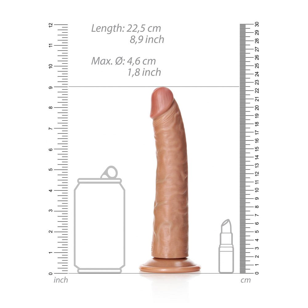 REALROCK Realistic Slim Dildo with Suction Cup - 20.5cm - Tan 20.5 cm (8'') Dong - silkandsin