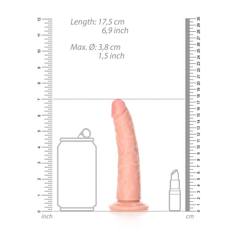 REALROCK Realistic Slim Dildo without Balls - 15.5 cm - Flesh 15.5 cm (6'') Dong - silkandsin
