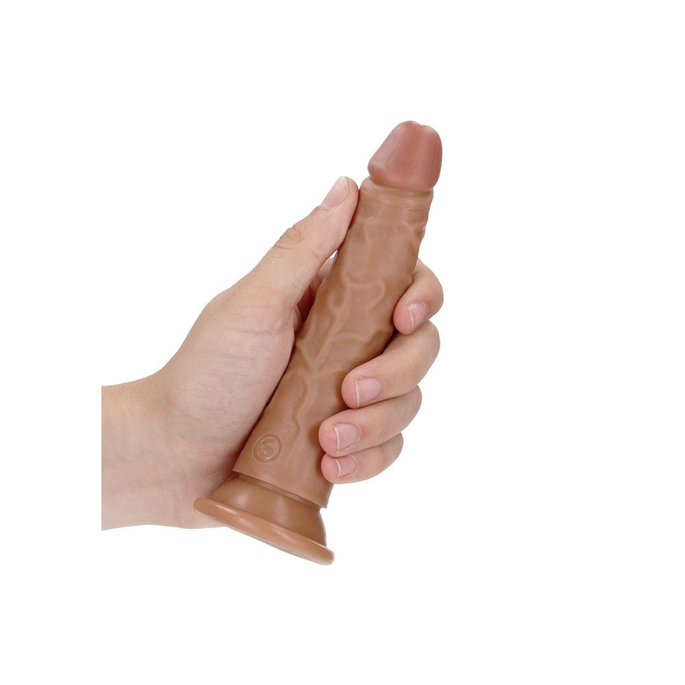 REALROCK Realistic Slim Dildo without Balls - 15.5 cm - Tan 15.5 cm (6'') Dong - silkandsin