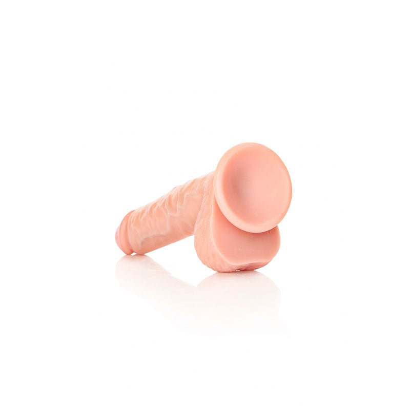 REALROCK Straight Realistic Dildo with Balls - 18 cm - Flesh 18 cm (7'') Dong - silkandsin