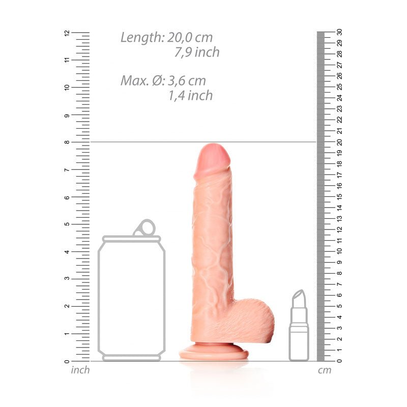 REALROCK Straight Realistic Dildo with Balls - 18 cm - Flesh 18 cm (7'') Dong - silkandsin