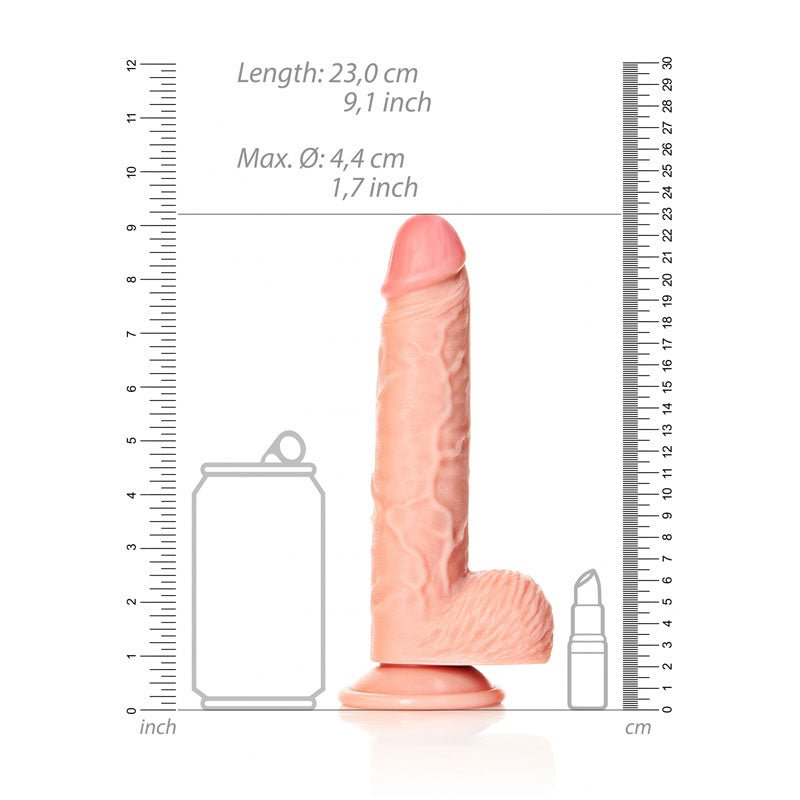 REALROCK Straight Realistic Dildo with Balls - 20.5 cm - Flesh 20.5 cm (8'') Dong - silkandsin
