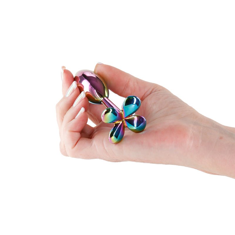 Rear Assets Clover - Multicolour - Multicoloured 9.2 cm Metallic Butt Plug - Silk and Sin