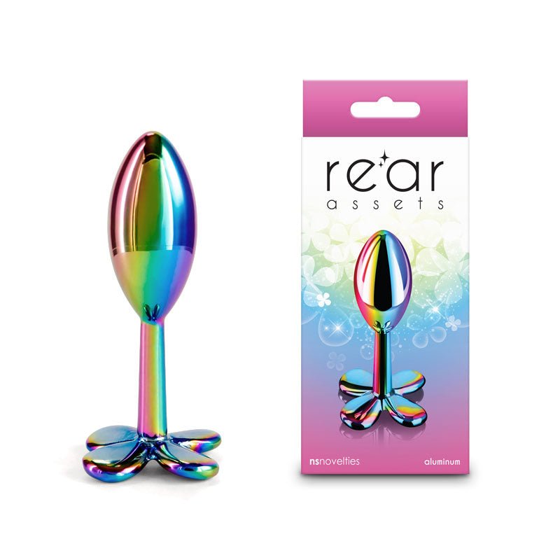 Rear Assets Clover - Multicolour - Multicoloured 9.2 cm Metallic Butt Plug - Silk and Sin