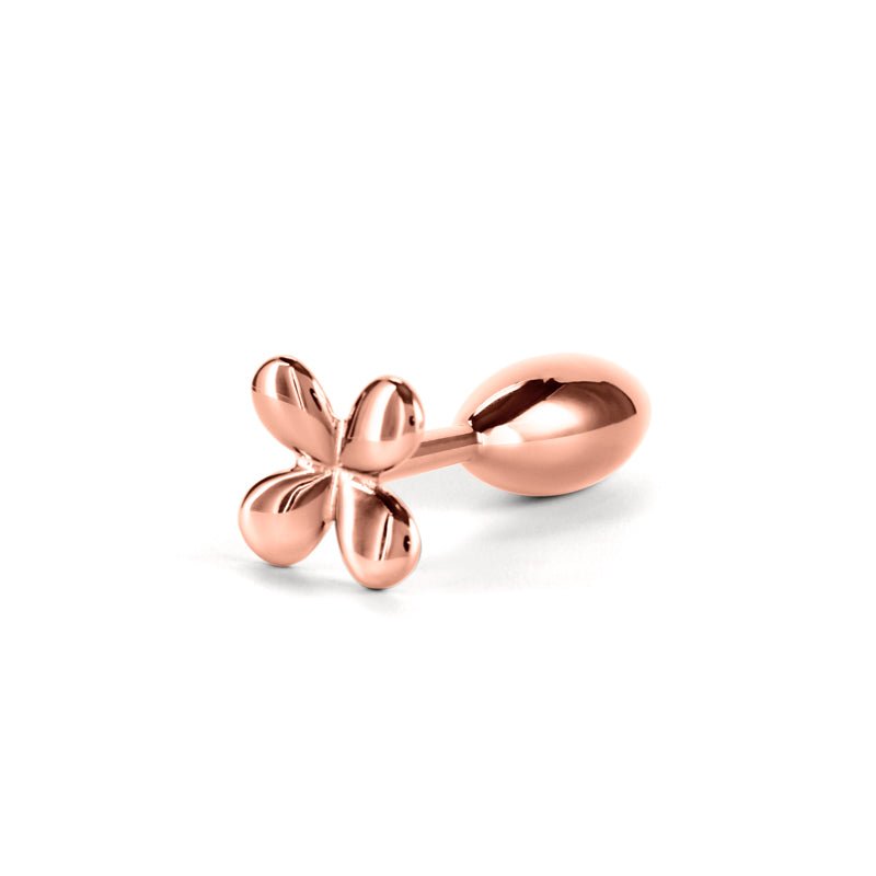 Rear Assets Clover - Rose Gold - Rose Gold 9.2 cm Metallic Butt Plug - Silk and Sin