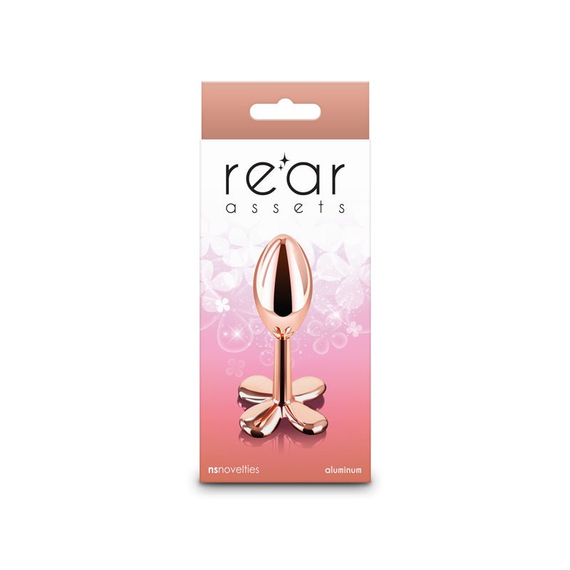 Rear Assets Clover - Rose Gold - Rose Gold 9.2 cm Metallic Butt Plug - Silk and Sin