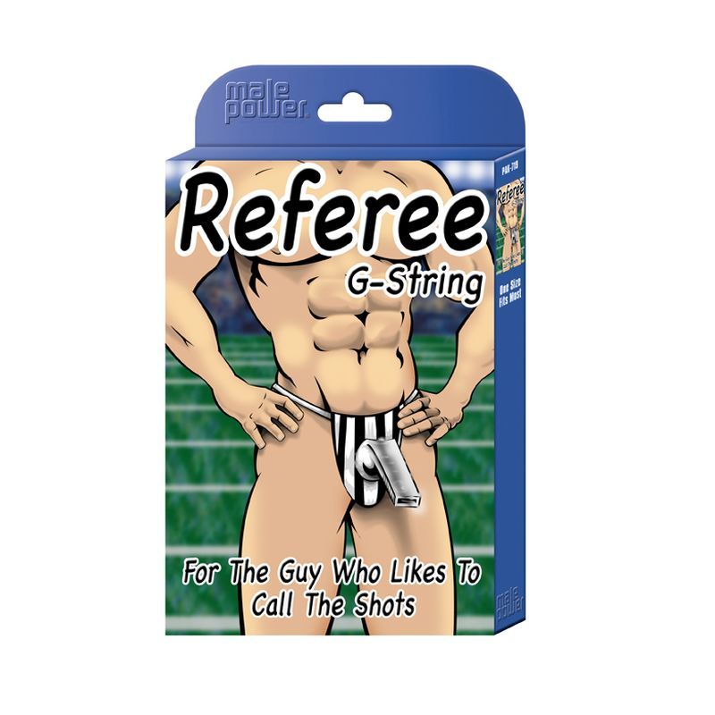 Referee Novelty G-String Black - Silk and Sin