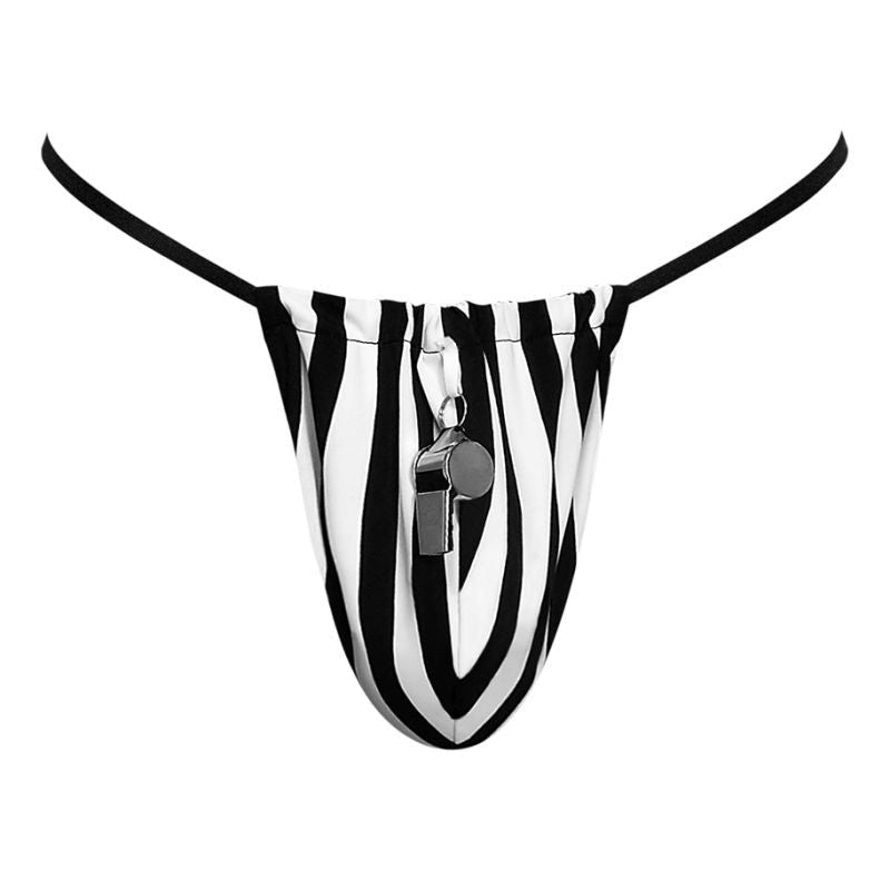 Referee Novelty G-String Black - Silk and Sin