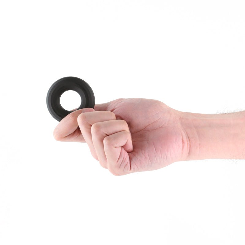 Renegade Fireman Ring - Medium - Black - Black Medium Cock Ring - Silk and Sin