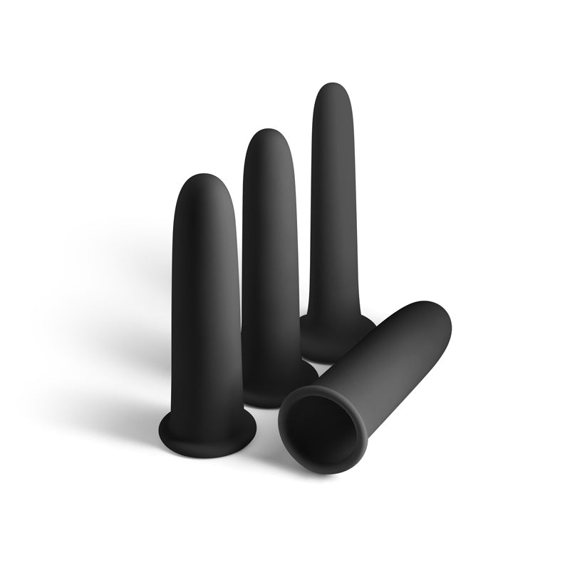 Renegade Gliders - Black - Black Anal Dilators - Set of 4 - Silk and Sin