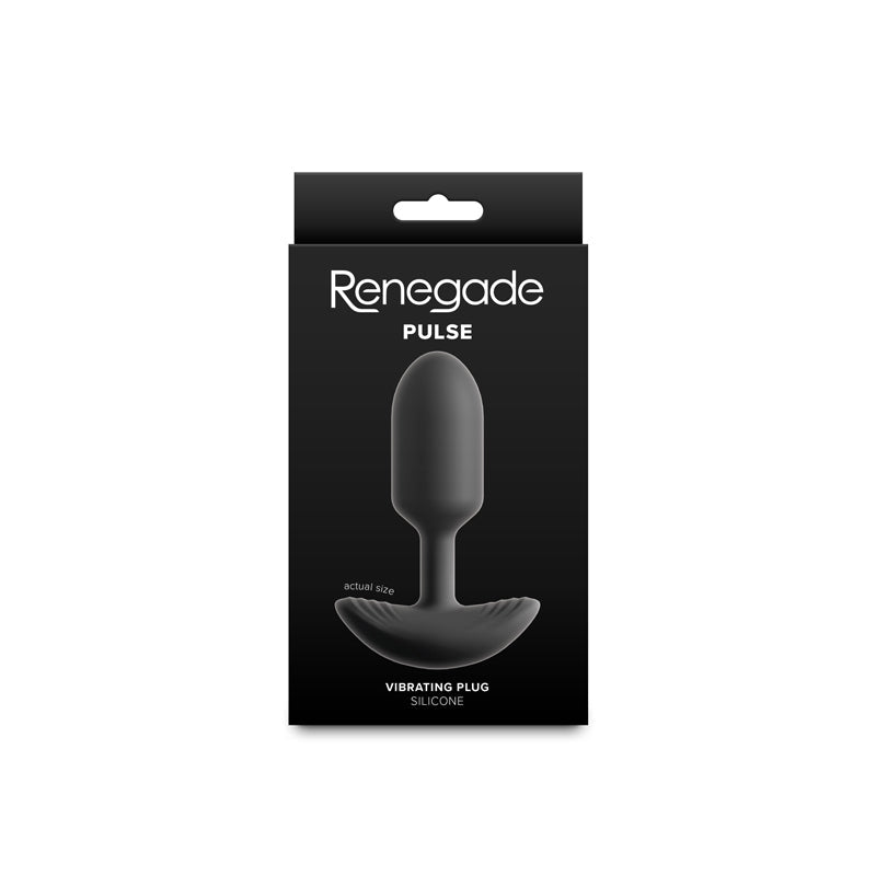 Renegade Pulse - Black - Black 11 cm USB Rechargeable Vibrating Butt Plug - Silk and Sin