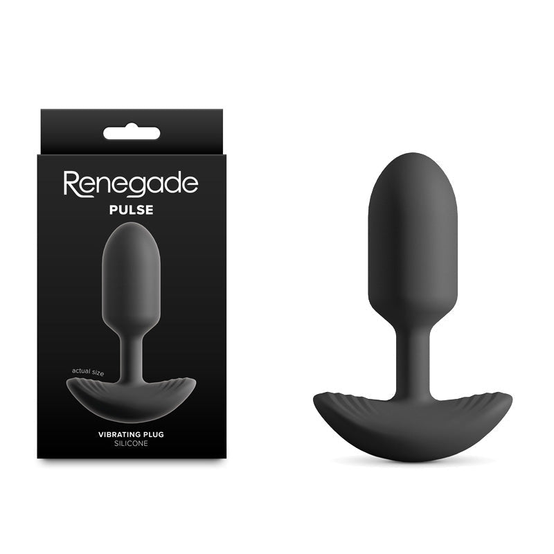 Renegade Pulse - Black - Black 11 cm USB Rechargeable Vibrating Butt Plug - Silk and Sin