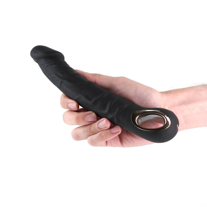 Renegade Rimmer - Black - Black 22 cm USB Rechargeable Vibrator - Silk and Sin