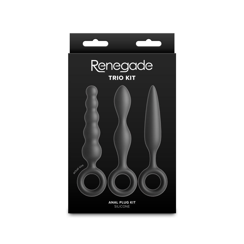Renegade Trio Kit - Black - Black Butt Plugs - Set of 3 - Silk and Sin
