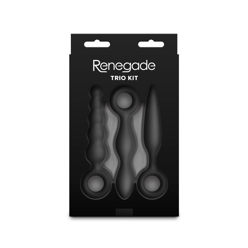 Renegade Trio Kit - Black - Black Butt Plugs - Set of 3 - Silk and Sin