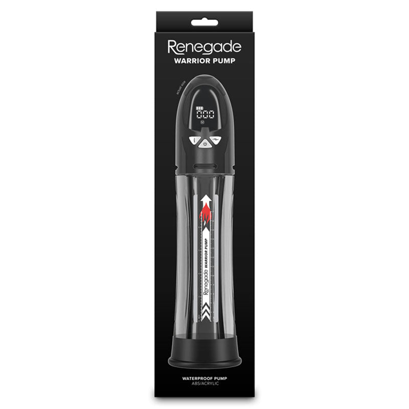 Renegade Warrior Pump - Black - Black/Clear Waterproof Automatic Penis Pump - Silk and Sin
