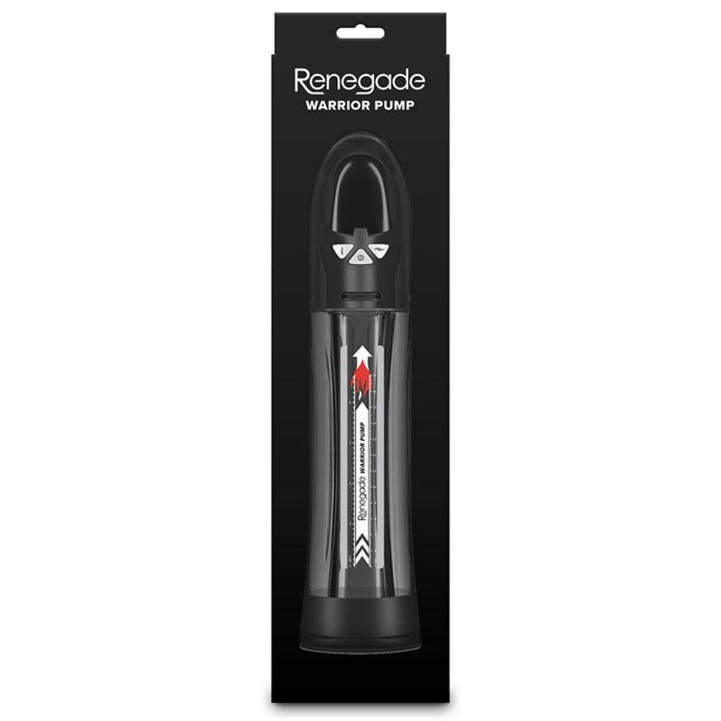 Renegade Warrior Pump - Black - Black/Clear Waterproof Automatic Penis Pump - Silk and Sin