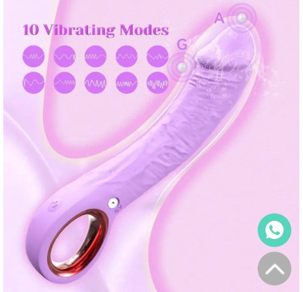 10-Speed Rechargeable G-Spot Vibrator – Purple Silicone Curved Waterproof Massager
