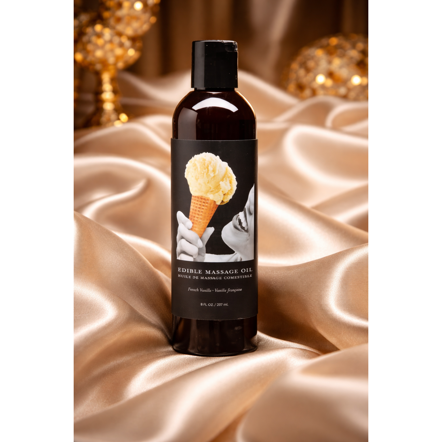Edible Massage Oil - French Vanilla Flavoured - 237 ml Bottle
