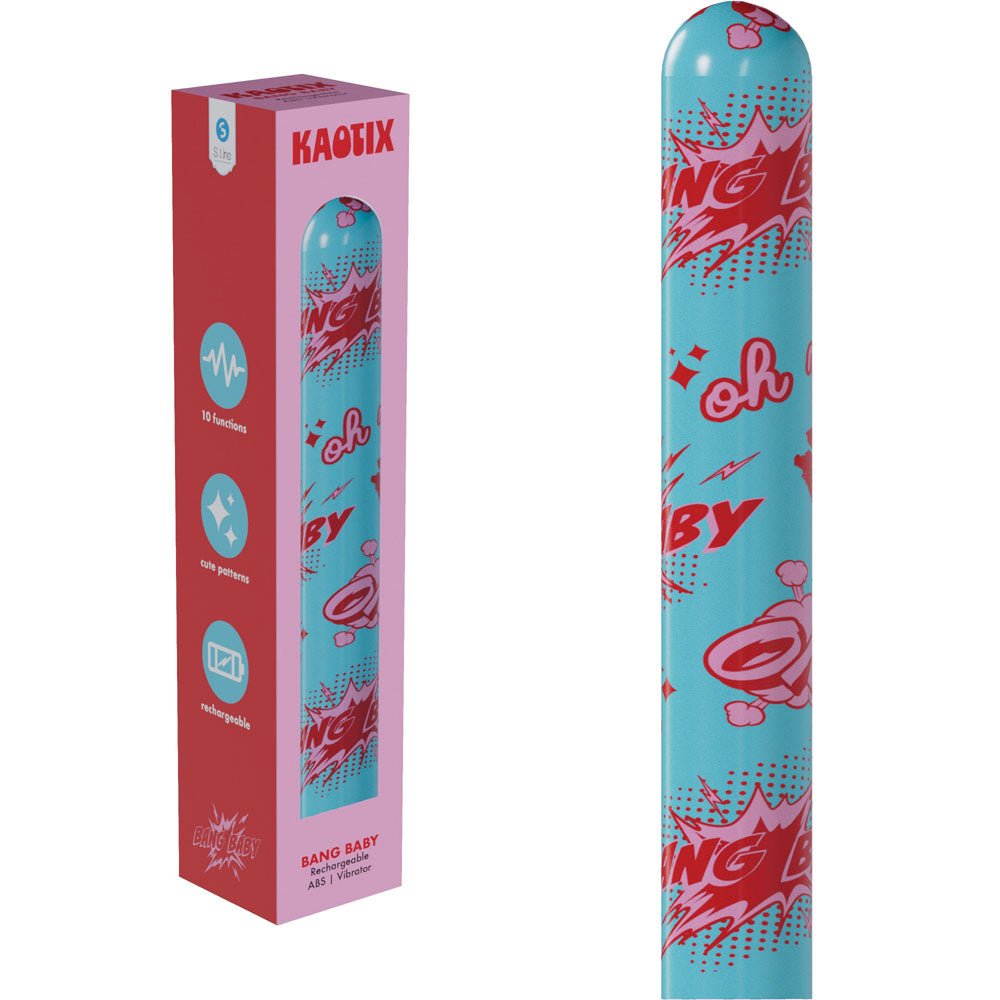 S - LINE Kaotix Bang Baby - Blue 17.8 cm USB Rechargeable Vibrator - silkandsin