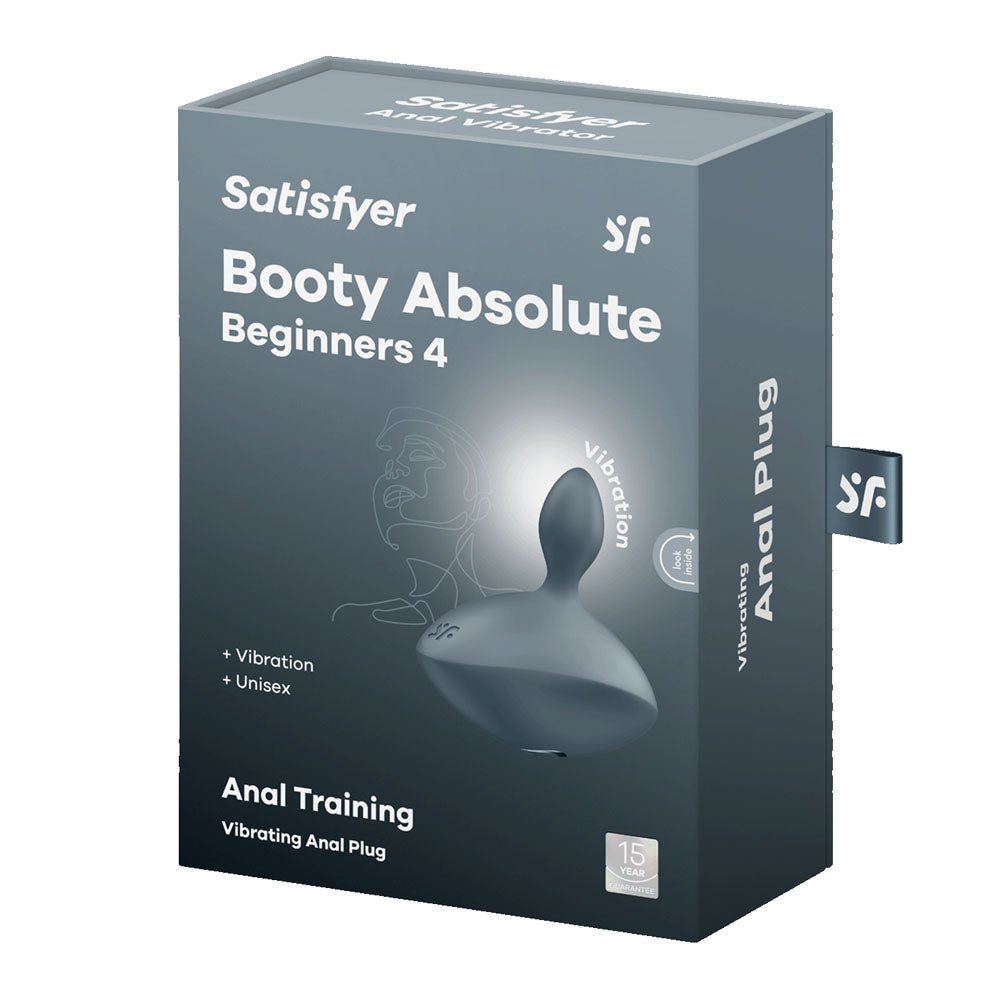 Satisfyer Booty Absolute Beginners 4 - Grey USB Rechargeable Vibrating Butt Plug - Silk and Sin