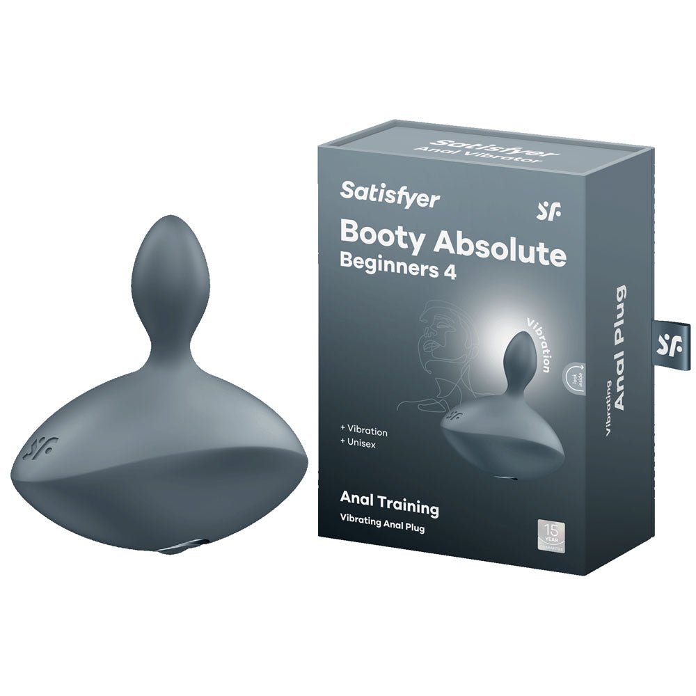 Satisfyer Booty Absolute Beginners 4 - Grey USB Rechargeable Vibrating Butt Plug - Silk and Sin