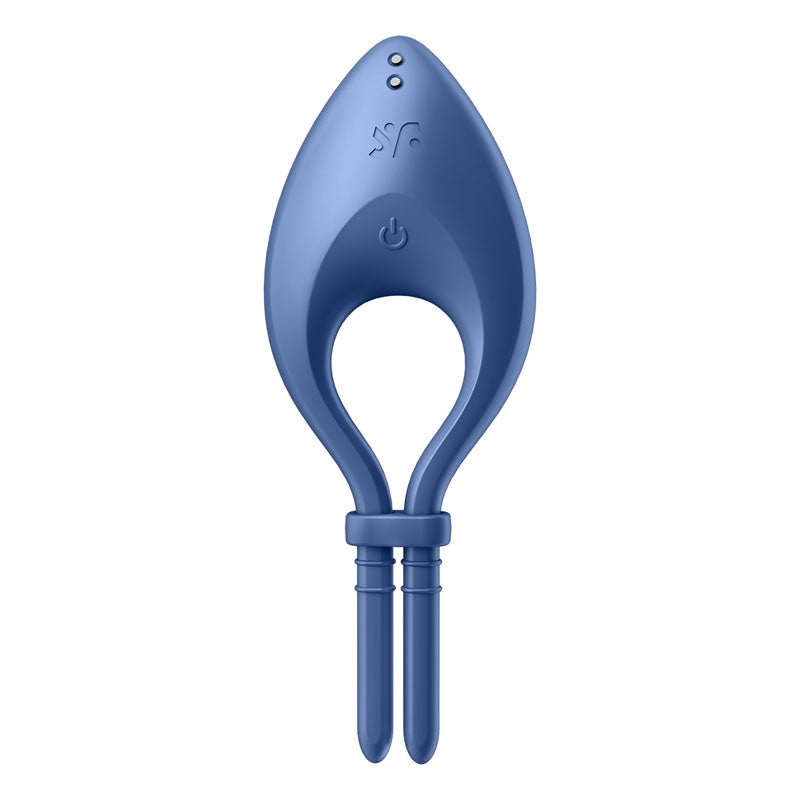 Satisfyer Bullseye - Blue - Blue Vibrating Adjustable Lasso Cock Ring - silkandsin