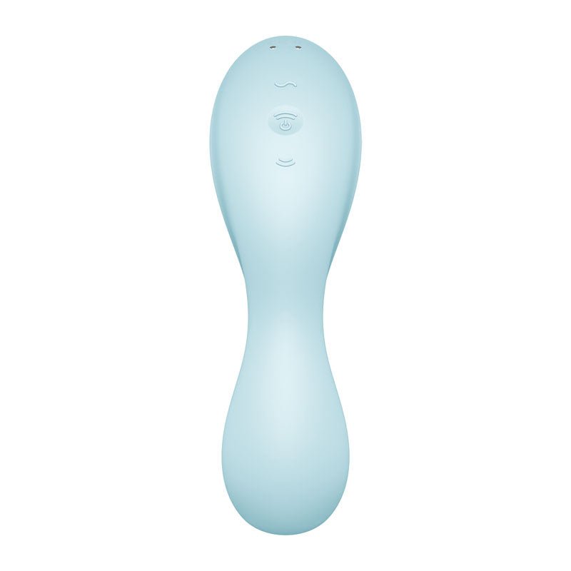 Satisfyer Curvy Trinity 5 - Blue USB Rechargeable Air Pulse Stimulator & Vibrator with App Control - silkandsin