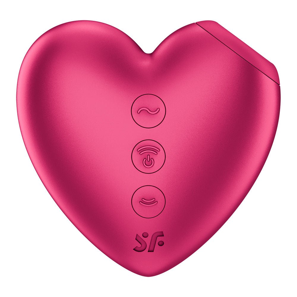 Satisfyer Cutie Heart - Battery Operated - Pink Air Pulsation Stimulator with Vibration - silkandsin