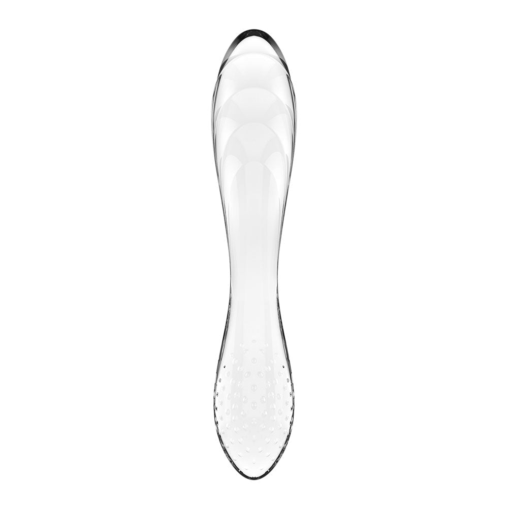 Satisfyer Dazzling Crystal 1 - Clear - Clear Glass Double Ended Dildo - Silk and Sin