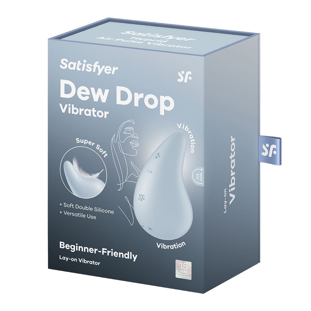 Satisfyer Dew Drop - Light Blue USB Rechargeable Stimulator - Silk and Sin
