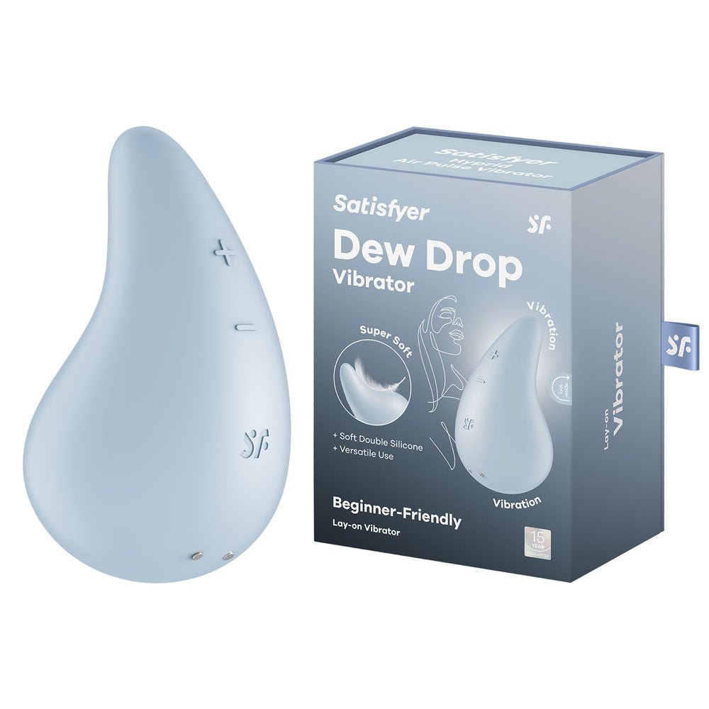 Satisfyer Dew Drop - Light Blue USB Rechargeable Stimulator - Silk and Sin
