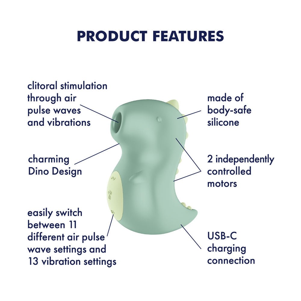 Satisfyer Din - OOOH - Mint Green USB Rechargeable Air Pulse Stimulator - silkandsin