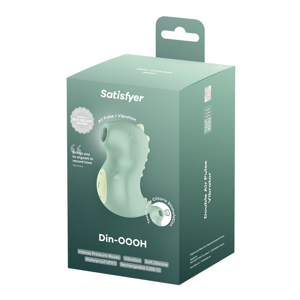 Satisfyer Din - OOOH - Mint Green USB Rechargeable Air Pulse Stimulator - silkandsin