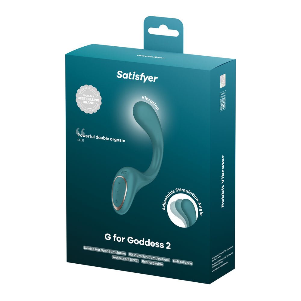 Satisfyer G For Goddess 2 - Bottle Green - Bottle Green 18.8 cm USB Rechargeable Vibrator with Clit Stim - Silk and Sin