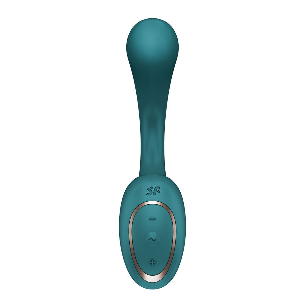 Satisfyer G For Goddess 2 - Bottle Green - Bottle Green 18.8 cm USB Rechargeable Vibrator with Clit Stim - Silk and Sin