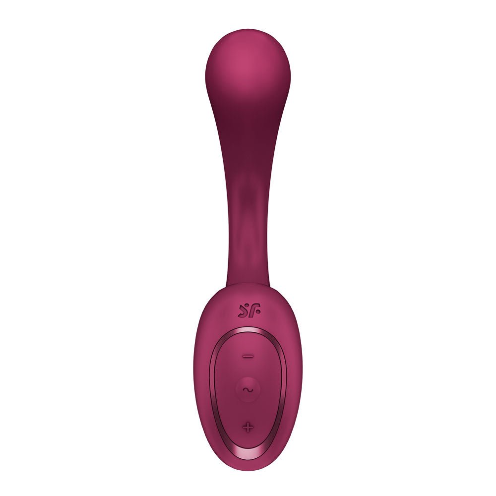 Satisfyer G For Goddess 2 - Wine Red - Wine Red 18.8 cm USB Rechargeable Vibrator with Clit Stim - Silk and Sin