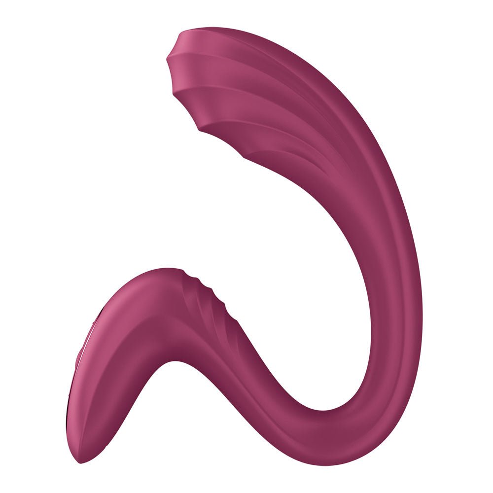 Satisfyer G For Goddess 3 - Wine Red - Wine Red 16 cm USB-C Rechargeable Vibrator with Clit Stim - Silk and Sin