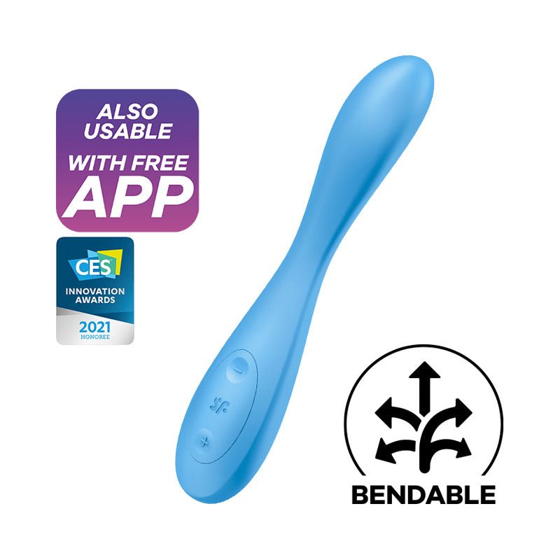 Satisfyer G-Spot Flex 4 - Blue USB Rechargeable Vibrator with App Control - Silk and Sin