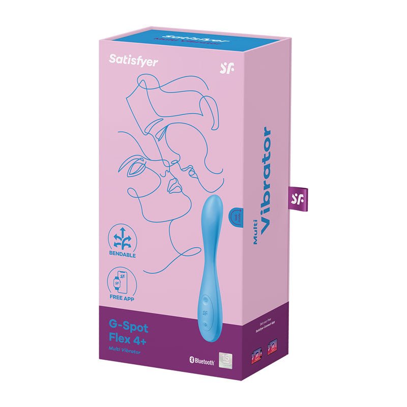 Satisfyer G-Spot Flex 4 - Blue USB Rechargeable Vibrator with App Control - Silk and Sin
