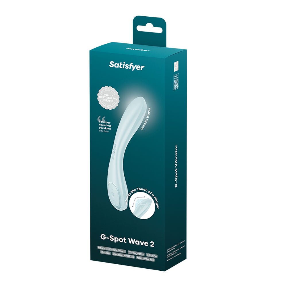 Satisfyer G - Spot Wave 2 - Ice Blue - Ice Blue 23.6 cm USB Rechargeable Flicking Tip Vibrator - silkandsin